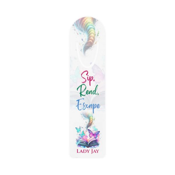 Sip. Read. Escape Bookmark - Stylish Metal Bookmark for Book Lovers - Image 2
