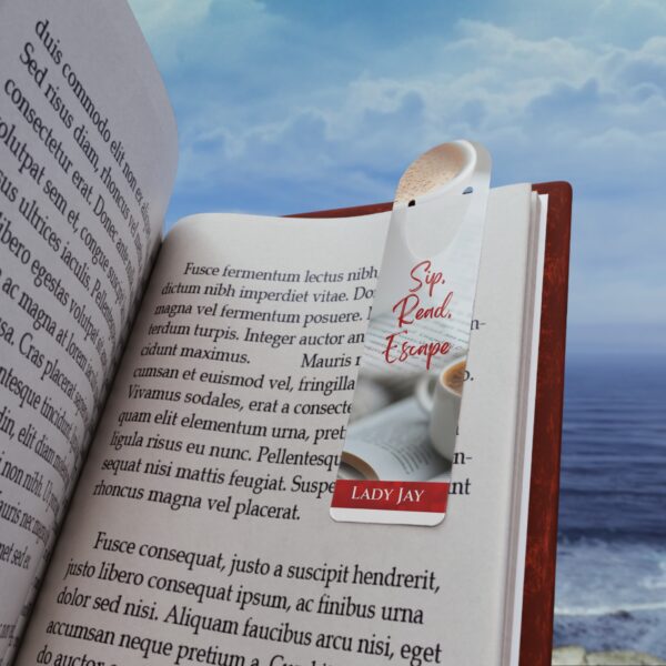 Sip. Read. Escape Bookmark - Stylish Metal Bookmark for Book Lovers