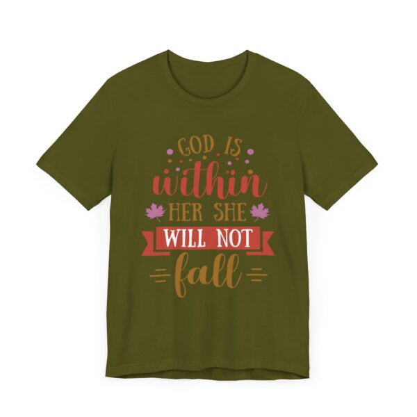 "God Is Within Her She Will Not Fall" Motivational Inspirational Quote T-Shirt For Men & Women - Image 11