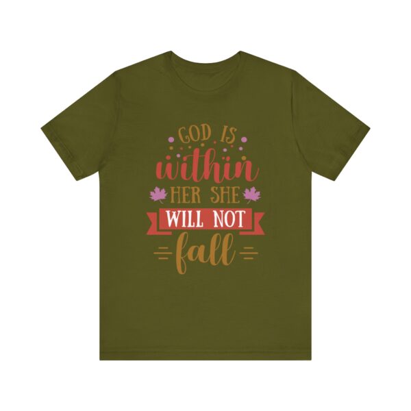"God Is Within Her She Will Not Fall" Motivational Inspirational Quote T-Shirt For Men & Women - Image 9