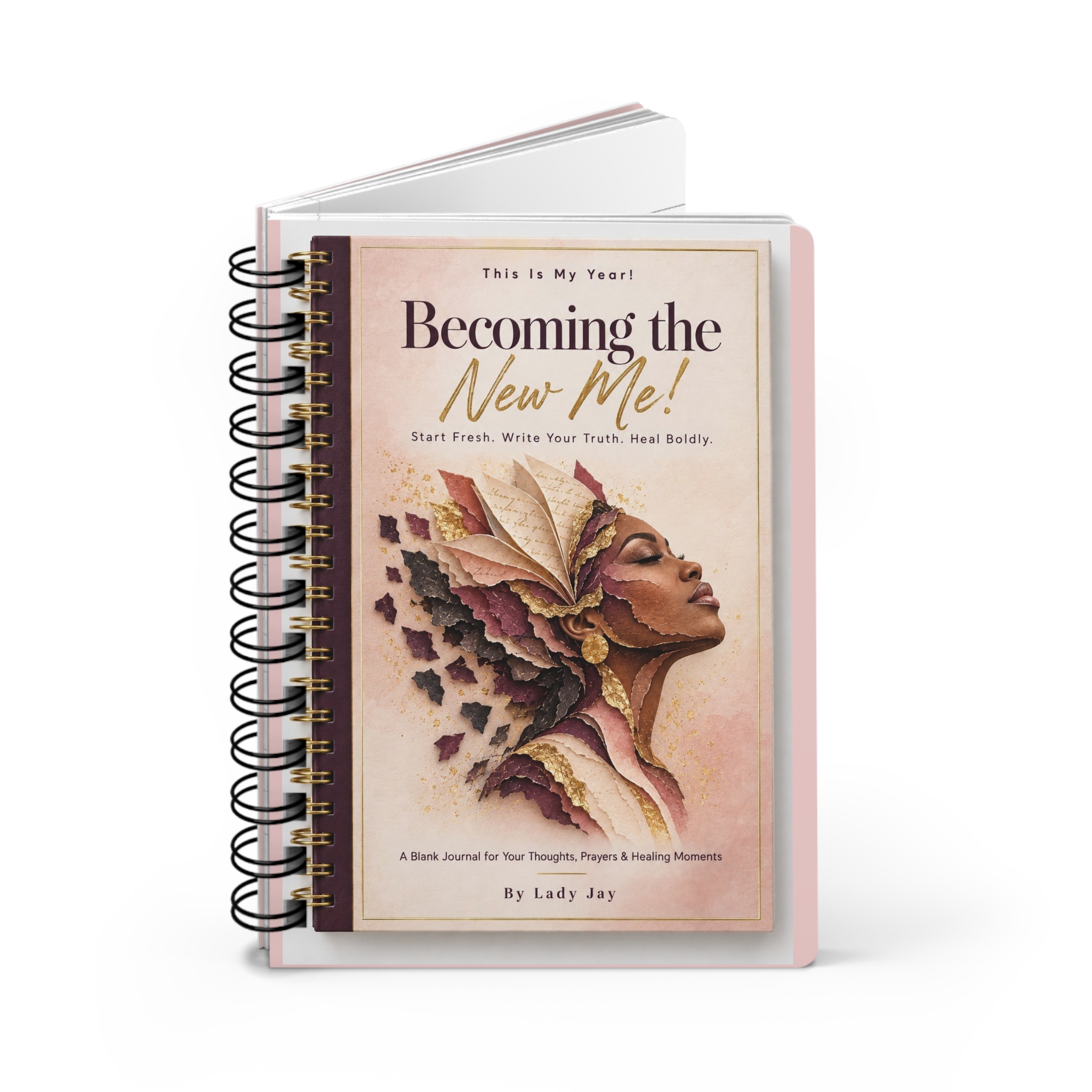 Becoming the New Me! Spiral Journal — Self-Discovery, Healing & Goal-Setting Notebook - Image 3
